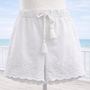 Talbots White Eyelet Paperbag Waist Shorts – Coastal Resort Style Large